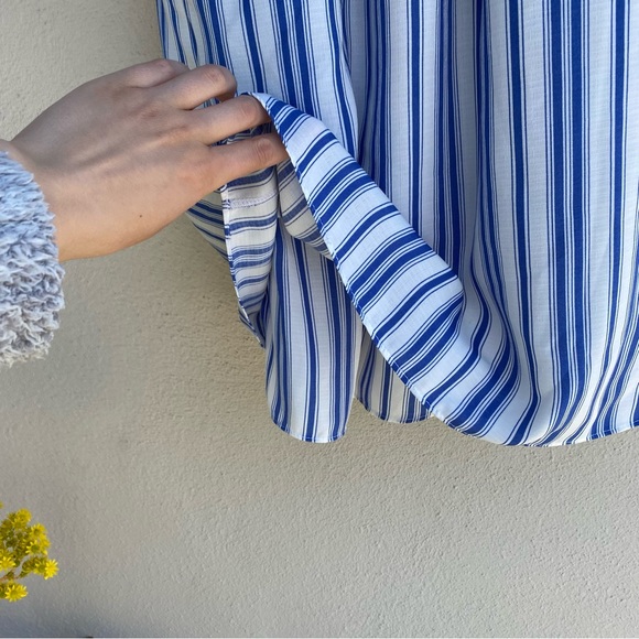 MISA Los Angeles Linen Carina Dress Blue Stripes Size XS - Picture 9 of 14